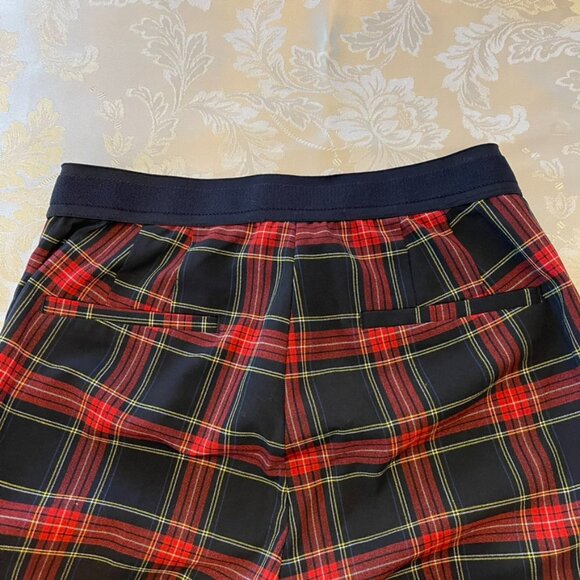 Checkered plaid pants retro looking with stretch Red Black size US 2 - Picture 4 of 6